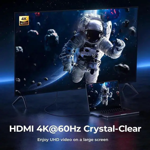 Alt view image 4 of 6 - JAENFONG USB C to HDMI Adapter for MacBook Pro/Air M1/M2/M3 2023-2021 Multiport Dongle with 4K HDMI Thunderbolt 3 3 USB A 3.0 Data Ports SD/TF Card Reader