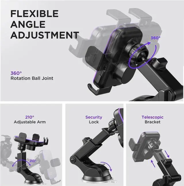 Alt view image 3 of 7 - Wireless Car Charger 7 Colored RGB Backlit 15W Auto Clamping Phone Holders for Your car fit for iPhone 16 15 14 Mini Pro Max Galaxy S25 Ultra S24 S23+ etc Fathers Day for Gifts