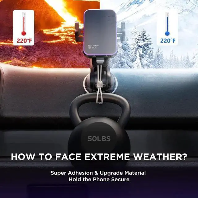 Alt view image 2 of 7 - Wireless Car Charger 7 Colored RGB Backlit 15W Auto Clamping Phone Holders for Your car fit for iPhone 16 15 14 Mini Pro Max Galaxy S25 Ultra S24 S23+ etc Fathers Day for Gifts