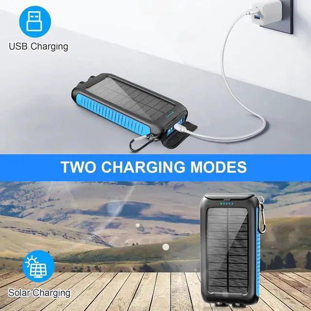 Alt view image 6 of 7 - JAENFONG Solar-Charger-Power-Bank-49800mAh Portable Solar Phone Charger with LED Flashlight/15W Fast Charge USB C Waterproof External Backup Battery Pack for All Cell Phones & Electronic Devices