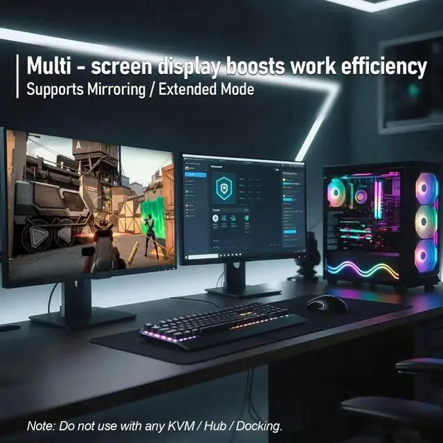 Alt view image 3 of 7 - JAENFONG DisplayPort 1.4 to HDMI 2.1 Cable - 10FT with 8K@60Hz 4K@120Hz 2K@144Hz Nylon Braided Unidirectional DP (Source) to HDMI (Display) Supports HDCP 2.3 HDR10 Display Port for AMD NVIDIA and PC
