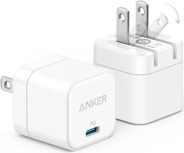 Main image of 2 Pack USB C Charger with Foldable Plug 20W USB C Charger Block for iPhone 16/15 and More Series Galaxy Pixel iPad (Cable Not Included)