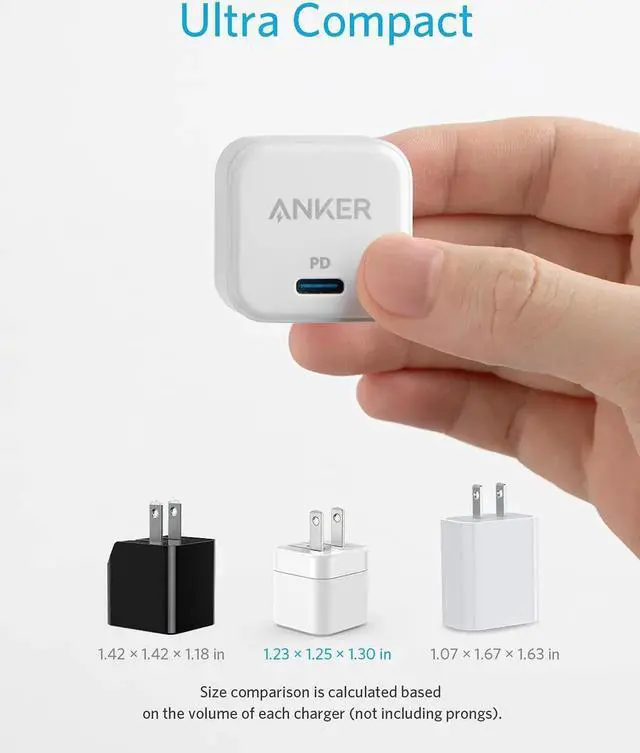 Alt view image 5 of 6 - 2 Pack USB C Charger with Foldable Plug 20W USB C Charger Block for iPhone 16/15 and More Series Galaxy Pixel iPad (Cable Not Included)