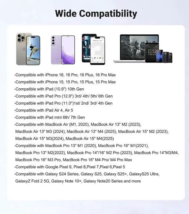 Alt view image 4 of 7 - JAENFONG USB-C to HDMI Adapter 4K@120Hz for iPhone 15 16 to TV MFi Certified Type-C to HDMI 2.1 Cord Dongle with 100W Fast Charging Port for MacBook Pro/Air iPad Pro iMac Galaxy S25/S24 and More