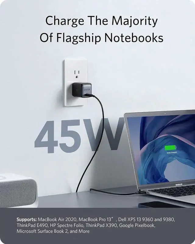 Main image of USB C Charger 713 Charger (Nano II 45W) GaN II PPS Fast Compact Foldable Charger for MacBook Pro Galaxy iPhone 15 Steam Deck and More