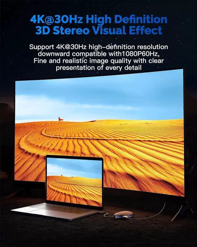 Alt view image 4 of 7 - JAENFONG USB C Docking Station USB C Hub 4K HDMI Type C to USB Adapter 1 Gbps Ethernet 100W Power Delivery 3 USB 3.0&1 Type-C 3.0 for MacBook Pro Air XPS (Single HDMI)