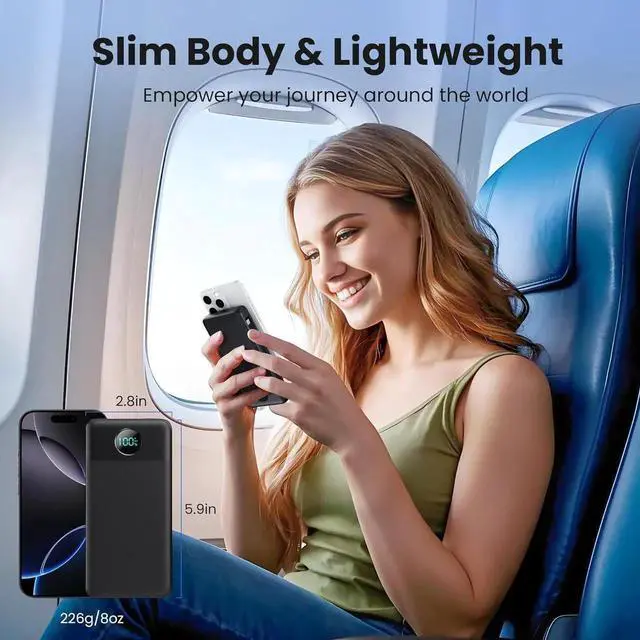 Alt view image 6 of 7 - Portable Charger USB C Power Bank with 2 Built in Cables & AC Wall Plug 13800mAh Portable Battery Pack Fast Charging Compact LED Display Universal Compatible with iPhone 16/15 Galaxy S23 Tablets etc