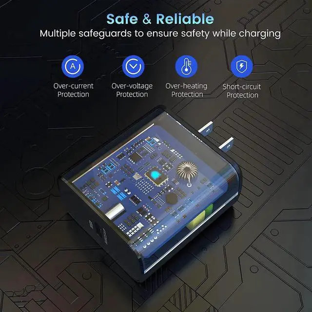 Alt view image 5 of 7 - 45W Super Fast Charger Type C [2 Pack] 45 Watt USB-C Charger PD/PPS Wall Charging Block for Galaxy S25 Ultra/S25+/S25/S24/S23 Ultra/S23+/S22 Ultra/S22+/S20 Ultra Tab S8(with 2X 6.6ft Cable)