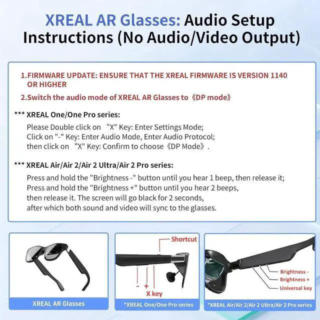 Alt view image 5 of 7 - JAENFONG AR Glasses HDMI to USB-C Display Adapter 4K@60Hz Play and Charge XR Converter with DC 5V for XREAL One/Air 2 Pro/RayNeo/Rokid Steam Switch 2/1 PS5/4 Portable Monitors (Black)