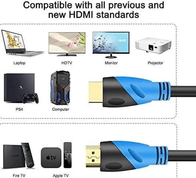 Alt view image 4 of 6 - JAENFONG 4K HDMI 50 FT Cable (HDMI 2.0 18Gbps) Ultra High Speed Gold Plated Connectors Ethernet HDMI Cord 4K@60HZ 2K 1080P 3D ARC Compatible with UHD TV Monitor Laptop Xbox PS4/PS5 ect(15m)