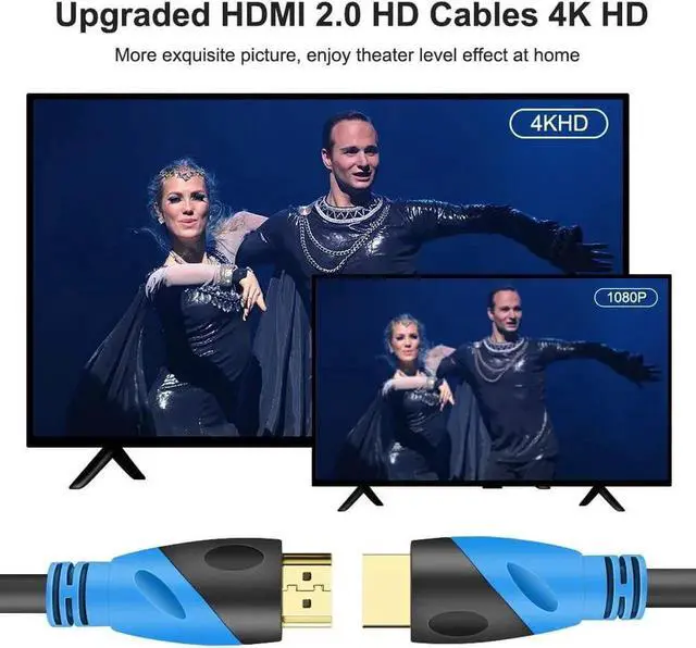 Alt view image 5 of 6 - JAENFONG 4K HDMI 50 FT Cable (HDMI 2.0 18Gbps) Ultra High Speed Gold Plated Connectors Ethernet HDMI Cord 4K@60HZ 2K 1080P 3D ARC Compatible with UHD TV Monitor Laptop Xbox PS4/PS5 ect(15m)