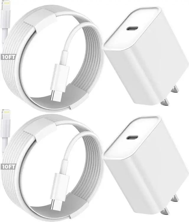 Main image of iPhone Fast Charger Extra Long iPhone Charger Fast Charging 10Foot 2Pack i Phone Chargers 10FT USB C to Lightning Cable Cord Adapter for iPhone 14 Pro Max/14 Plus/13 Mini/13/12/11/X/XR/SE/iPad/AirPods