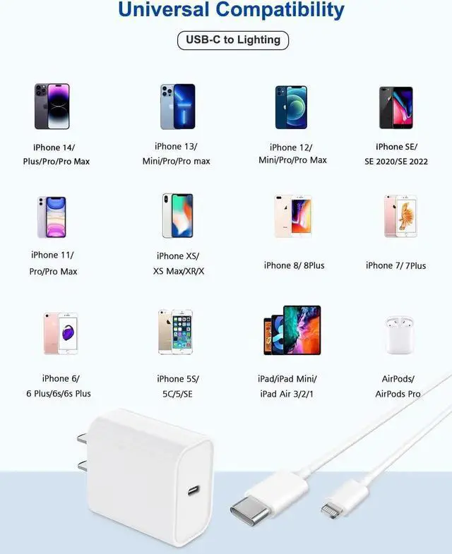 Alt view image 2 of 6 - iPhone Fast Charger Extra Long iPhone Charger Fast Charging 10Foot 2Pack i Phone Chargers 10FT USB C to Lightning Cable Cord Adapter for iPhone 14 Pro Max/14 Plus/13 Mini/13/12/11/X/XR/SE/iPad/AirPods