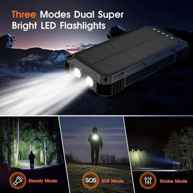 Alt view image 5 of 7 - Portable Charger with Built in Cables and AC Wall PlugThis 13800mAh portable phone charger not only built-in 2 types cables ( USB C and other type cables) but also is equipped with USB-C input/output