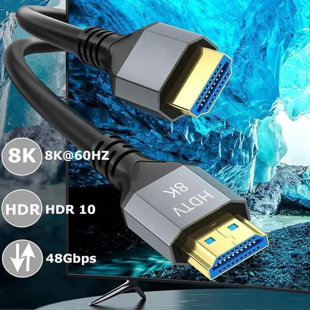 Alt view image 4 of 7 - JAENFONG 8K HDMI 2.1 Cable 6.6 FT 5-Pack Shielded HDMI Cord 6.6FT 48Gbps High Speed Computer HDMI TV Monitor Cord-8K@60Hz 4K@120Hz/165Hz HDCP 2.2&2.3 HDR 10 for ARC eARC PS4 PS5 Sound Bar/