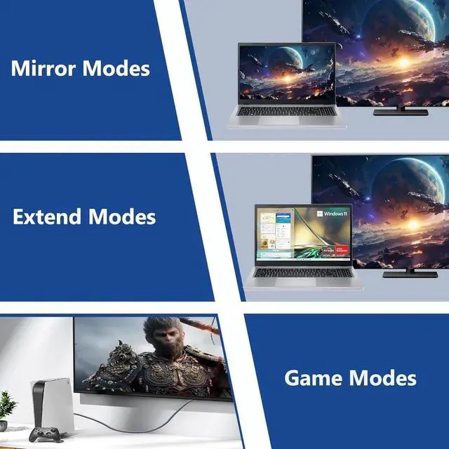 Alt view image 7 of 7 - JAENFONG 8K HDMI 2.1 Cable 6.6 FT 5-Pack Shielded HDMI Cord 6.6FT 48Gbps High Speed Computer HDMI TV Monitor Cord-8K@60Hz 4K@120Hz/165Hz HDCP 2.2&2.3 HDR 10 for ARC eARC PS4 PS5 Sound Bar/