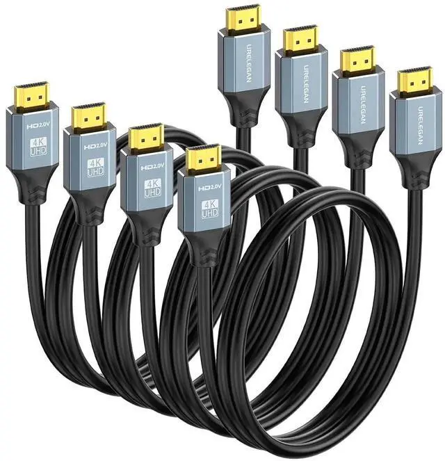 Main image of JAENFONG 6FT HDMI Cable 4 Pack High Speed 4K HDMI 2.0 Cord Shielded Pack 6 FT with HDR Ethernet/ARC 3D HDCP 2.2-Compatible with PC Monitor /LG TV PS4/PS5 Xbox Switch Soundbar Protable Monitor