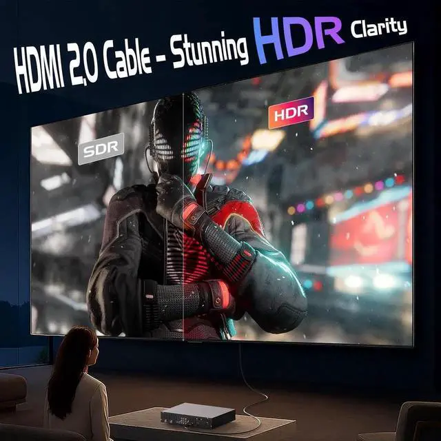 Alt view image 5 of 7 - JAENFONG 6FT HDMI Cable 4 Pack High Speed 4K HDMI 2.0 Cord Shielded Pack 6 FT with HDR Ethernet/ARC 3D HDCP 2.2-Compatible with PC Monitor /LG TV PS4/PS5 Xbox Switch Soundbar Protable Monitor