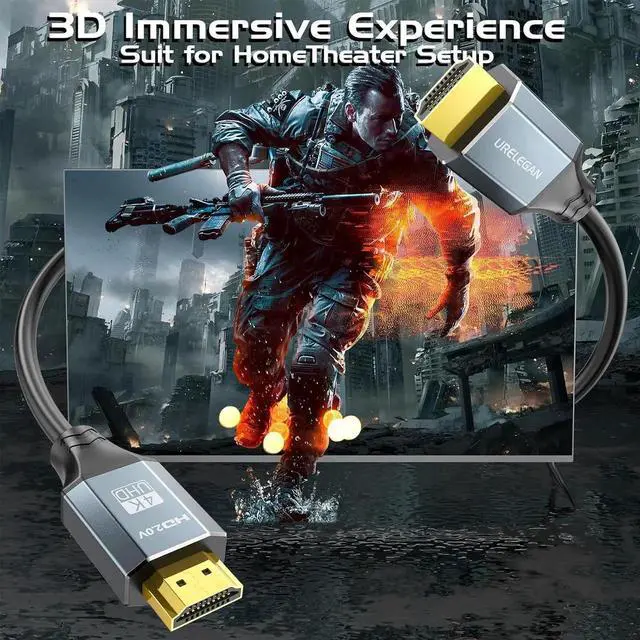 Alt view image 6 of 7 - JAENFONG 6FT HDMI Cable 4 Pack High Speed 4K HDMI 2.0 Cord Shielded Pack 6 FT with HDR Ethernet/ARC 3D HDCP 2.2-Compatible with PC Monitor /LG TV PS4/PS5 Xbox Switch Soundbar Protable Monitor