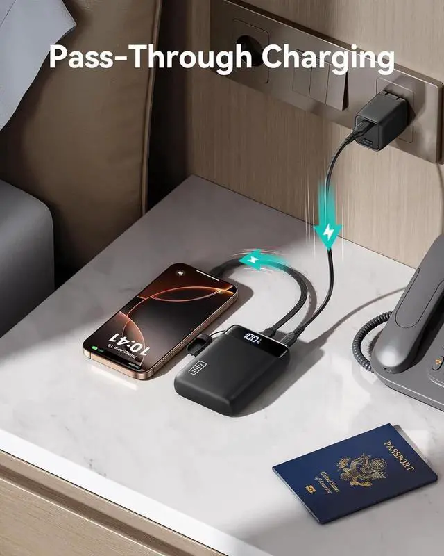 Alt view image 3 of 7 - JAENFONG Portable Charger Smallest 22.5W 20000mAh USB C in & Out Power Bank Fast Charging PD 3.0+QC 4.0 LED Display Phone Battery Pack Compatible with iPhone 16 15 14 13 Pro S23 Google iPad etc