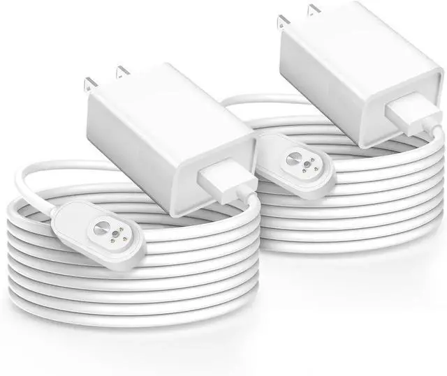 Main image of Arlo Camera Charger Compatible with Arlo Pro 5S 2K Pro 4 Pro 3 Ultra 2 Ultra Floodlight Go 2 Cameras arlo Magnetic Charging Cable Outdoor Weather Resistant Connector Power Adapter 10FT 2 Pack