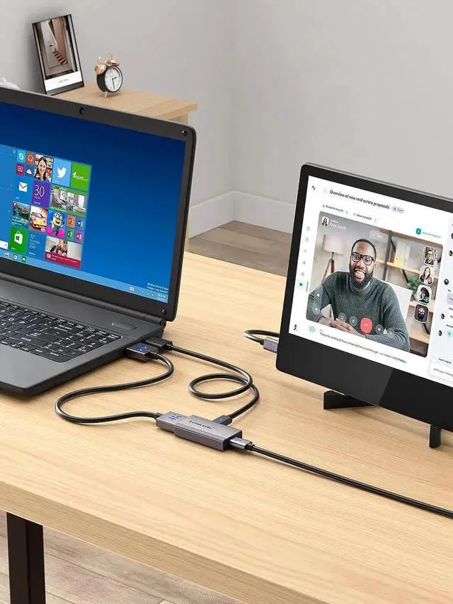 Alt view image 7 of 7 - JAENFONG HDMI to USB C Adapter 4K@60HZ HDMI to Type C Adapter Compatible with RayNeo XREAL Air Rokid Air Thunderbird AR GRAWOOA Switch Base Steam Deck Base PS4 PS5 Xbox