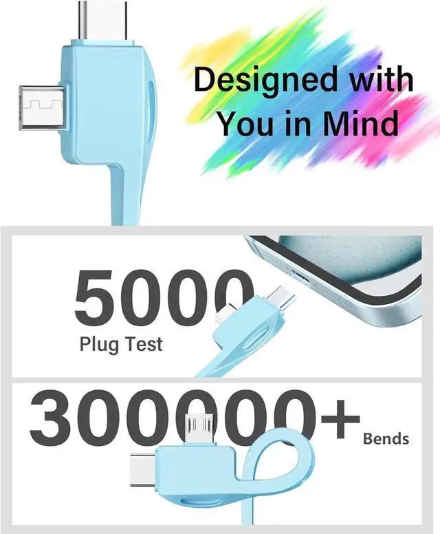 Alt view image 2 of 7 - JAENFONG 10000mAh Power Bank with Built-in AC Wall Plug and Cables Ultra Slim Phone External Battery Pack Portable Charger Compatible with iPhone and Android Devices