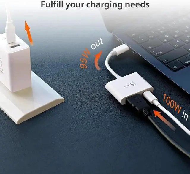 Alt view image 2 of 7 - JAENFONG 2-in-1 USB-C to 4K HDMI Adapter with PD Charging Port Supports 4K UHD Video Charge While Displaying Compatible with MacBook iPad Smartphone Laptop Steam Deck (JCA152)