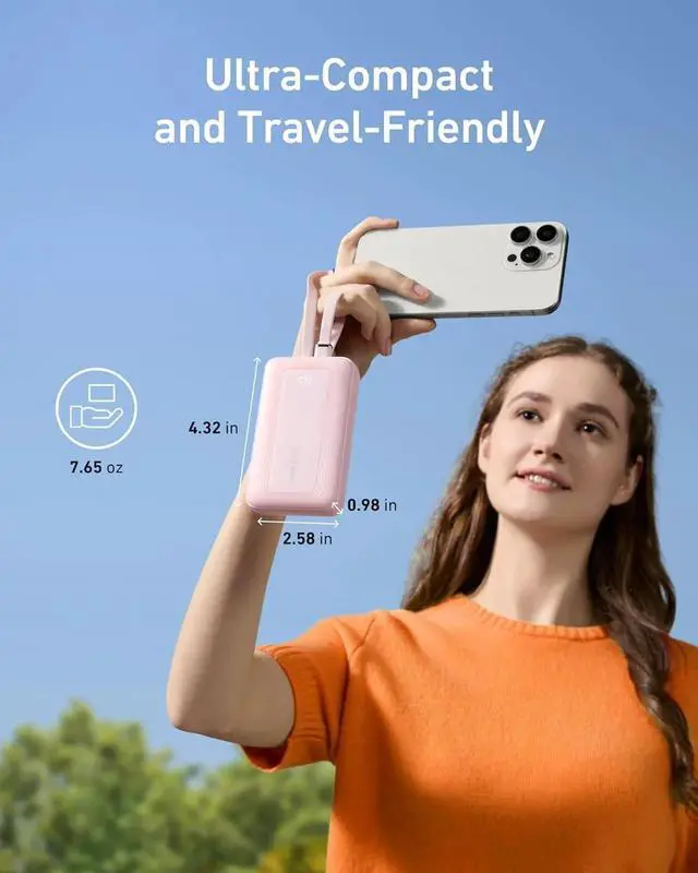 Alt view image 5 of 6 - JAENFONG Zolo Power Bank 10 000mAh 30W Max Fast Portable Charger with Built-in USB-C and MFi Certified Lightning Cables USB-C&A Battery Pack for iPhone 16/15 Series MacBook Galaxy (Black)