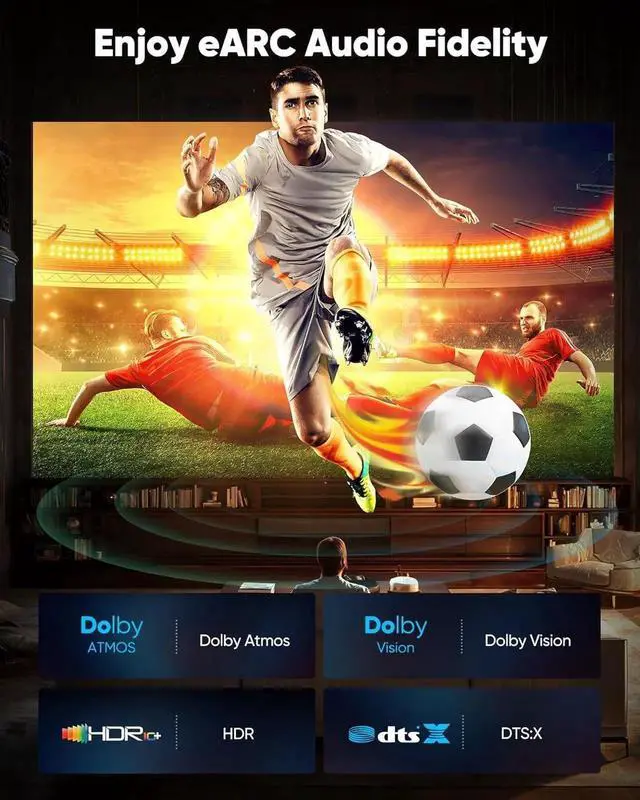 Alt view image 3 of 7 - JAENFONG HDMI Cable 25FT Long 8K 4K Ultra HD High Speed HDMI 2.1 Cable 48Gbps Support 4K@120Hz 8K@60Hz RTX 3090 eARC 3D-Compatible with HDTV Projector Monitor and More