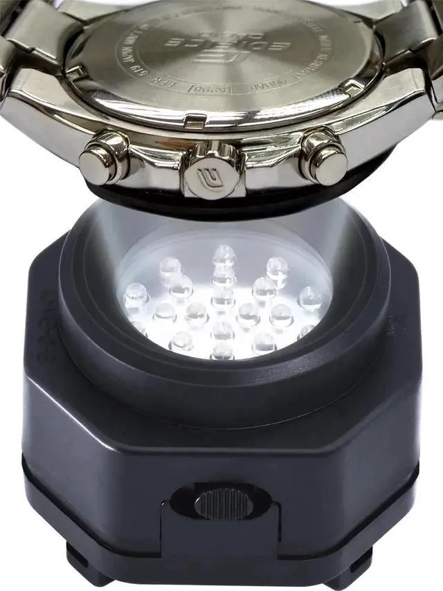 Main image of JAENFONG CoolFire - UV Free Solar Watch Fast Charger for All Eco Solar Watches for Men Reloj Hombre Portable Battery Charger for All Kinds of Sophisticated Eco Solar Watches (Black)