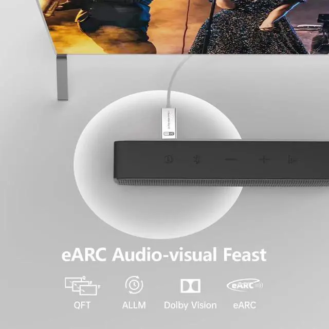 Alt view image 3 of 7 - JAENFONG HDMI 2.1 Cable 50ft White 4K 8K Fiber Optic HDMI Cable[8K@60Hz 4K@120Hz 48Gbps Dynamic HDR eARC HDCP 2.2&2.3 3D] Compatible with 4090 RX 7900 XTX Monitor PS5 Soundbar