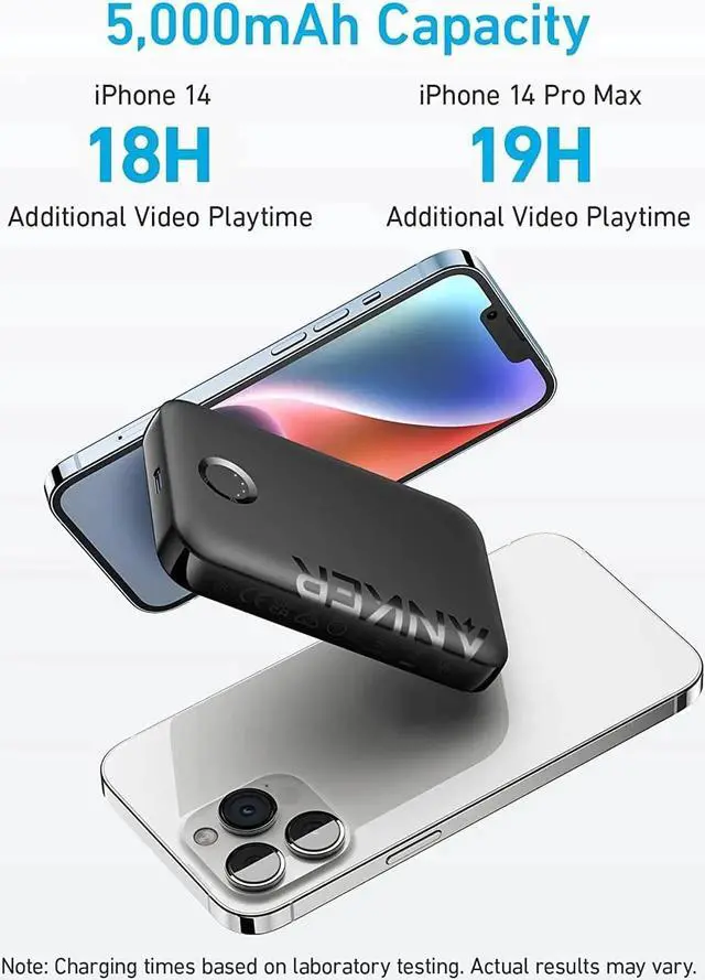 Alt view image 2 of 7 - JAENFONG 321 MagGo Battery (PowerCore Magnetic 5K) 5 000mAh Magnetic Wireless Portable Charger Compatible with iPhone 15/15 Plus/15 Pro/15 Pro Max iPhone 14/13/12 SeriesBlack