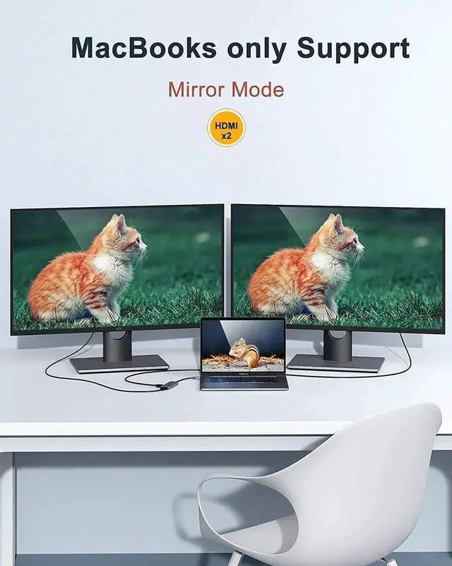 Alt view image 5 of 6 - JAENFONG Docking Station USB C to Dual HDMI Adapter USB C Hub Du al HD MI Monitors for Windows US B C Adapter with Dual HDMI 3 USB Port PD Compatible for XPS 13/15 Yoga etc