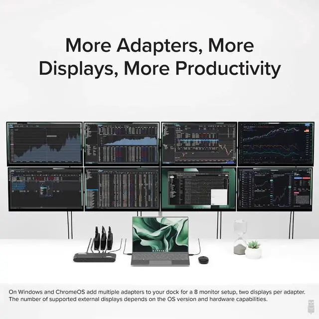 Alt view image 3 of 7 - JAENFONG 4K DisplayPort and HDMI Dual Monitor Adapter for USB 3.0 and USB-C Compatible with Windows and ChromeOS