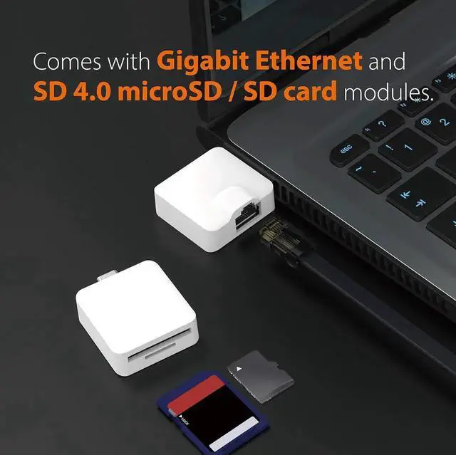 Alt view image 2 of 7 - JAENFONG 9 in 1 USB-C Hub-SuperSpeed+Gen 2 Type C Adapter w/Ethernet microSD/SD 4.0 4K HDMI USB-C 3.1 Gen2 Port PD 100W for MacBook Pro/Air XPS Chromebook & Other USB C Windows Laptops (JCD375)