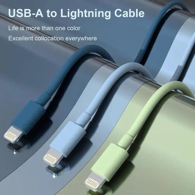 Alt view image 2 of 7 - JAENFONG 6Pack iPhone Charger (3/3/6/6/6/9 FT) MFi Certified Multiple Colour Lightning Cable Fast Charging High Speed Transfer Cord for iPhone 14 13 12 11 Pro Max XR XS X 8 7 6 Plus SE iPad