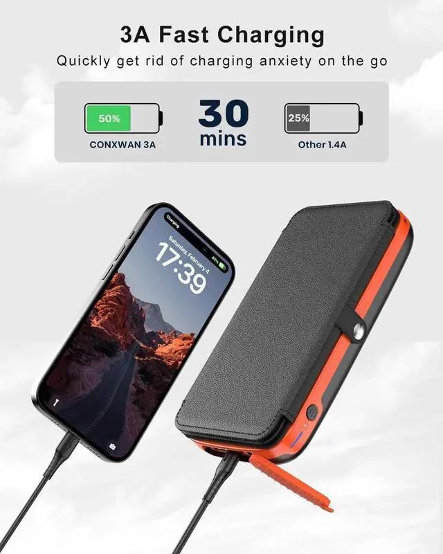 Alt view image 5 of 7 - JAENFONG Solar Charger Power Bank 27000mAh USB C Solar Phone Charger with 3 USB Outputs with 4 Foldable Solar Panels Battery Pack Charger Compatible with Most Smart Phone