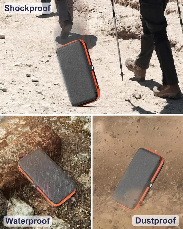 Alt view image 7 of 7 - JAENFONG Solar Charger Power Bank 27000mAh USB C Solar Phone Charger with 3 USB Outputs with 4 Foldable Solar Panels Battery Pack Charger Compatible with Most Smart Phone