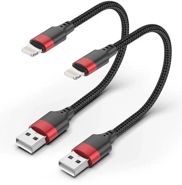 Main image of JAENFONG 6 inch Short Lightning Cable [MFi Certified] 2 Pack Short iPhone Charger Cord Braided 0.5ft USB to Lightning Cable for Charging Stations iPhone 14 13 12 11 Pro Max XR XS 8 SE iPod