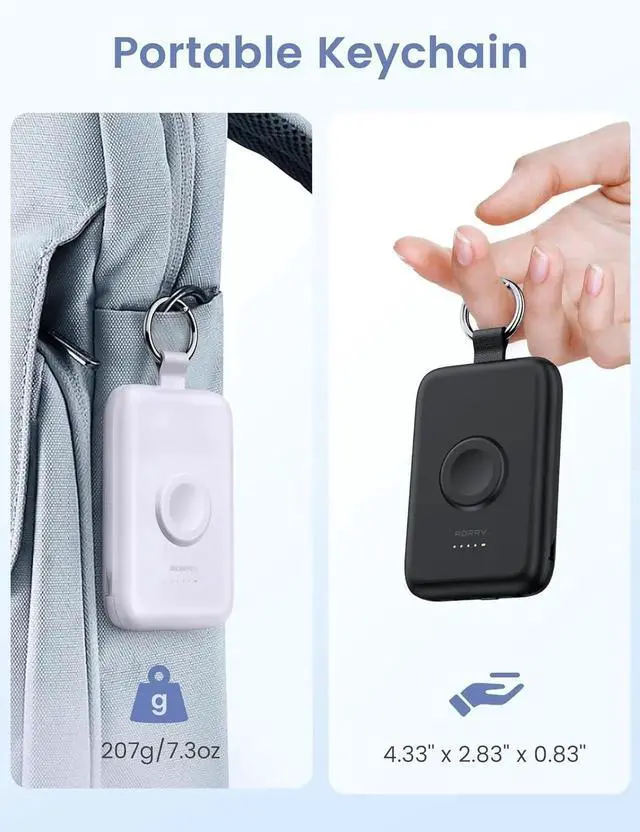 Alt view image 5 of 6 - JAENFONG Portable Charger 10000mAh PD 20W Fast Charging Portable Charger Power Bank with Built in Cables Travel Battery Pack for iPhone 16/15/14/13/12/11 and Watch Ultra/10/9/8/7/6/5/4/3 Black