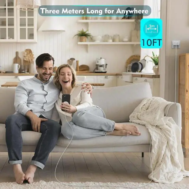 Alt view image 7 of 7 - Long Magnetic Wireless Charger 10FT iPhone Fast Mag Safe Charger Mag-Safe Charging Magnet Charge Pad 10Feet 2Pack Compatible with iPhone 16 Pro Max/16 Pro/16 Plus/16/iPhone 15 Pro Max/14/13/12/AirPods