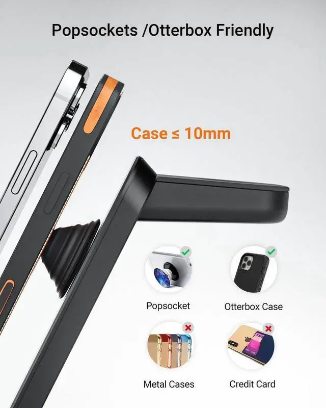 Alt view image 4 of 7 - Wireless Charger for Thick Cases of 10MM/Otterbox/Popsocket Compatible 3 in 1 Charging Dock for iPhone 16 15 14 13 12 Pro Max Charging Station for Multiple Devices for Watch/AirPods