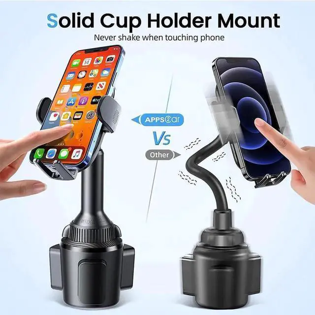 Alt view image 3 of 7 - Car Cup Phone Holder Wireless Charger with QC 3.0 Adapter 15 Watt Qi Fast Charging Compatible with iPhone 11/12/13/14/15/16/Pro/Max/Plus and Universal All Models Phone Holder