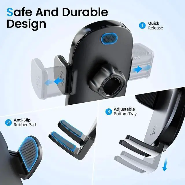 Alt view image 5 of 7 - Car Cup Phone Holder Wireless Charger with QC 3.0 Adapter 15 Watt Qi Fast Charging Compatible with iPhone 11/12/13/14/15/16/Pro/Max/Plus and Universal All Models Phone Holder