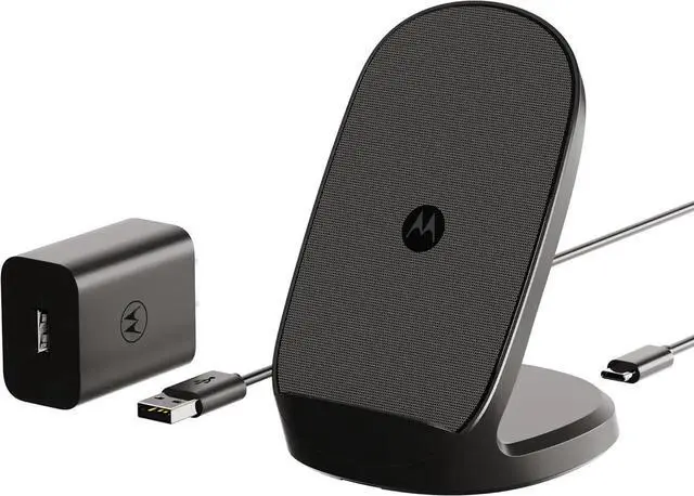Main image of TurboPower 15W Qi Wireless Stand + 33W Charger + USB-C Cable - for Moto G Power 2024/2025 Stylus (2025) G Stylus 5G 2024 Edge 2023/2024 Razr/Razr Plus 2023/2024/2025 Razr Ultra