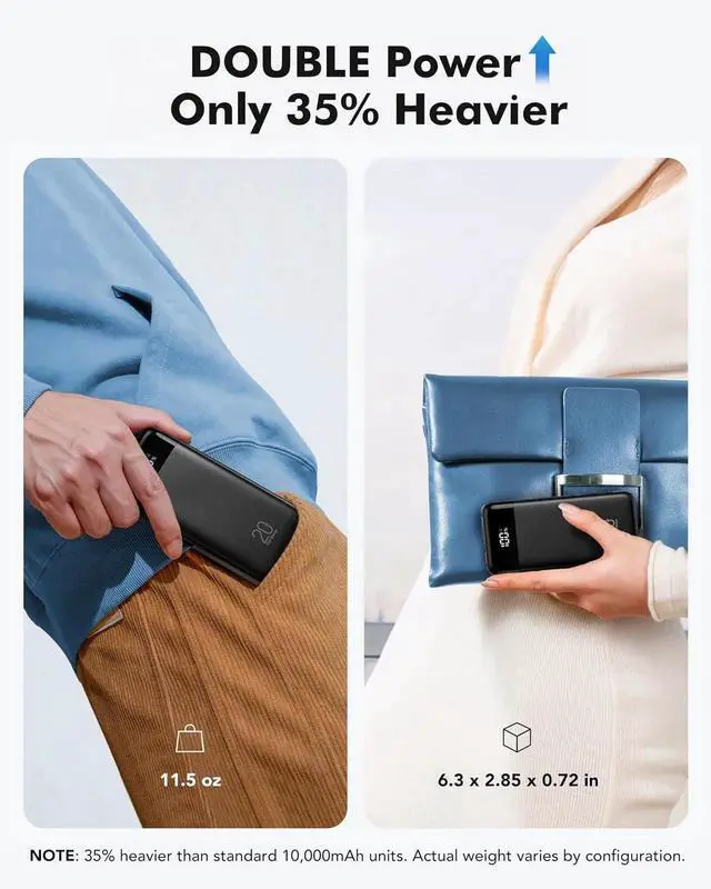 Alt view image 5 of 7 - JAENFONG 20000mAh Portable Charger with Built in Cables 22.5W Travel Power Bank Fast Charging USB C Cell Phone Battery Pack for iPhone 16/15/14/13/12/11 Series iPad Android Tablet