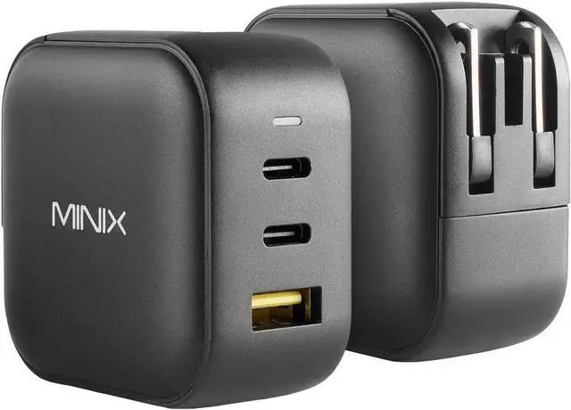 Alt view image 5 of 7 - 66W Turbo 3-Port GaN Wall Charger 2 x USB-C Fast Charging Adapter 1 x USB-A Quick Charge 3.0 Compatible with MacBook Pro Air iPad Pro iPhone 15/13/12 mini/11 Galaxy S9 S8 and More (NEO P1)