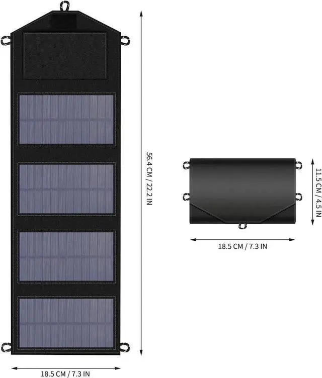 Alt view image 7 of 7 - JAENFONG 35W Portable Solar Panel Foldable Solar Charger with 5V/3A USB Suitable for Mobile Phones Tablets and Power Banks Suitable for RVs Backpacks and Hiking Trips