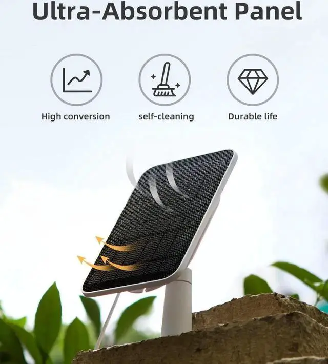 Alt view image 3 of 6 - JAENFONG 3W Portable Solar Panel for Security Camera Outdoor Wireless (Compatible with B200 Series) - Solar Battery Camera Charger with 10ft Cable Not for CD200/CF200 Cameras